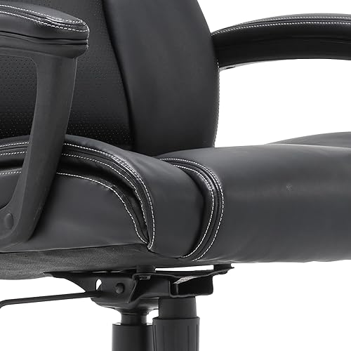 Miniatura 7 de Serta Silla ejecutiva de oficina con respaldo alto con soporte lumbar ergonómica tapizada diseño giratorio apto para juegos cuero adherido negro