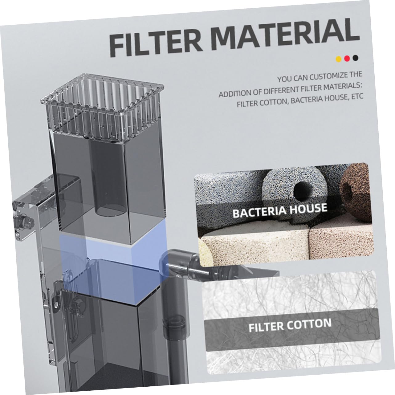 Toyvian 2 Pezzi Filtro a Film D' Aeratore per Acquari Accessori per Acquari Processore di Film D' per Rimozione del io Filtro o Pompa dell'Acqua Nero ABS