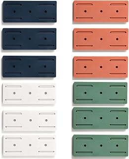 Self-Adhesive Desktop Socket Fixer, Desktop Cable Management,Punch Free Adhesive Socket Holder,Adhesive Power Strip Holder Wall Mount(12PCS)