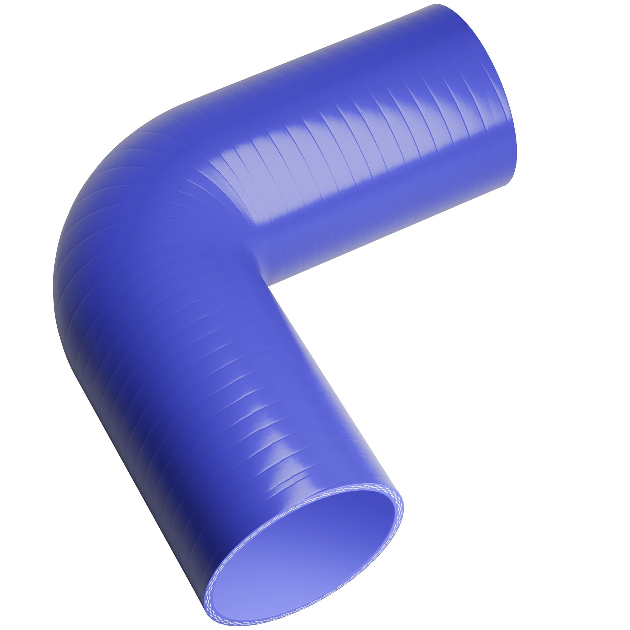 90 degree Silicone Turbo and Coolant Reinforced Hose Elbow ID: 63mm - Blue — view 3