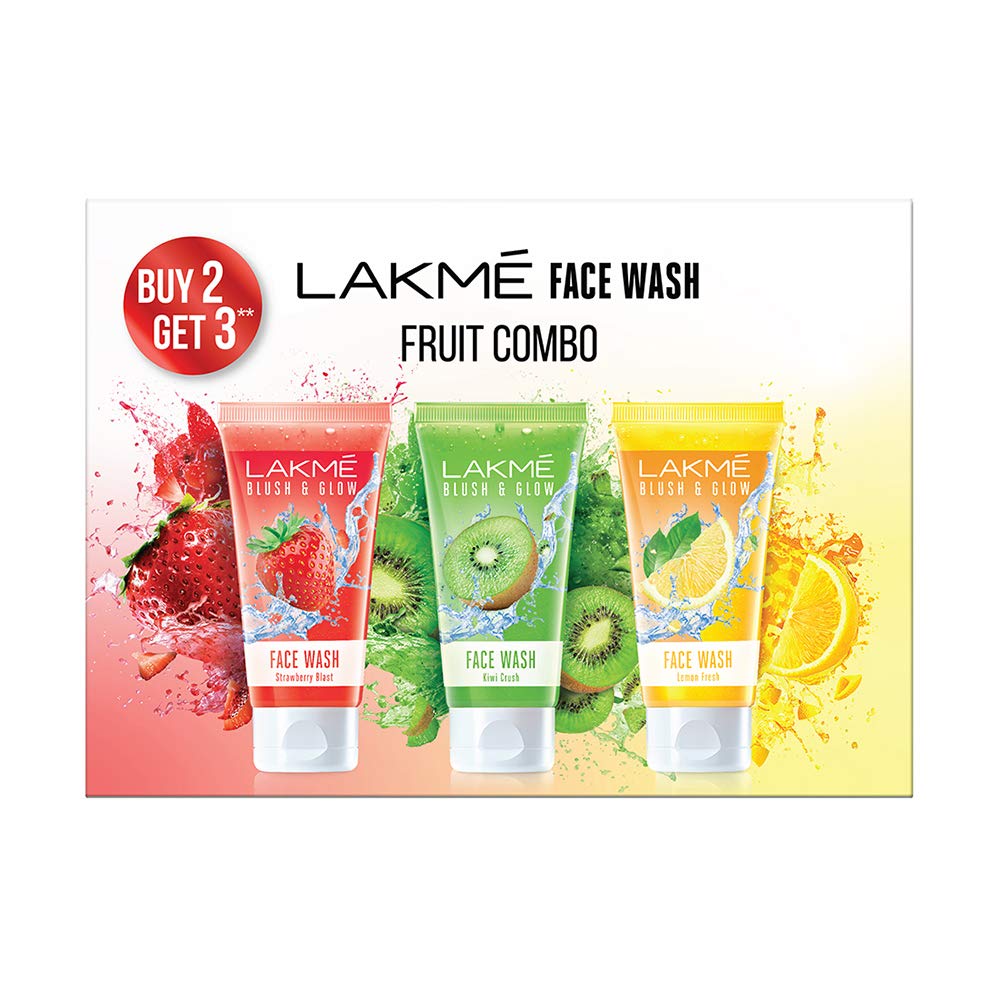 Lakme Blush & Glow Fruity Face Wash with Fruit Extracts Combo, 100 g