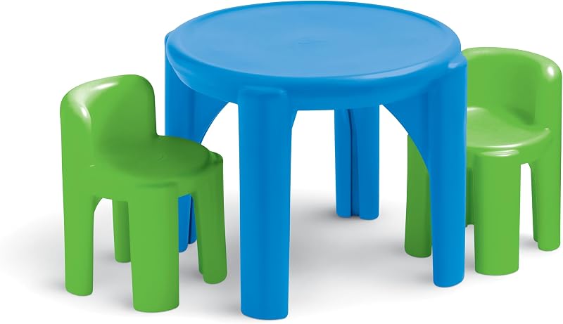 Mesa y sillas Little Tikes Bright 'n Bold, verde/azul, 24 x 24 x 18