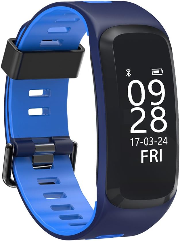 aiwako IP68 Waterproof Fitness Tracker Activity Bracelet with Heart Rate Monitor, Pedometer, Calorie, Blood Pressure, Blood Oxygen, Bluetooth 4.0 Smart Band for Android/IOS, iPhone 8, iPhone X - Blue