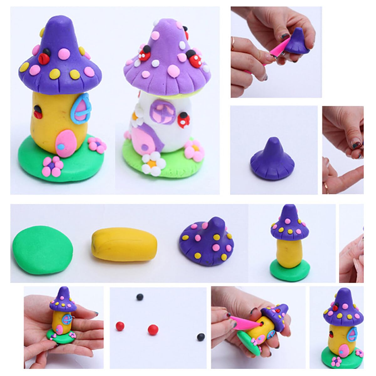 EXCEART Herramientas para Arcilla Blanda de Colores Kit de Arcilla Polimérica para Hornear para Modelar Juguetes Creativos