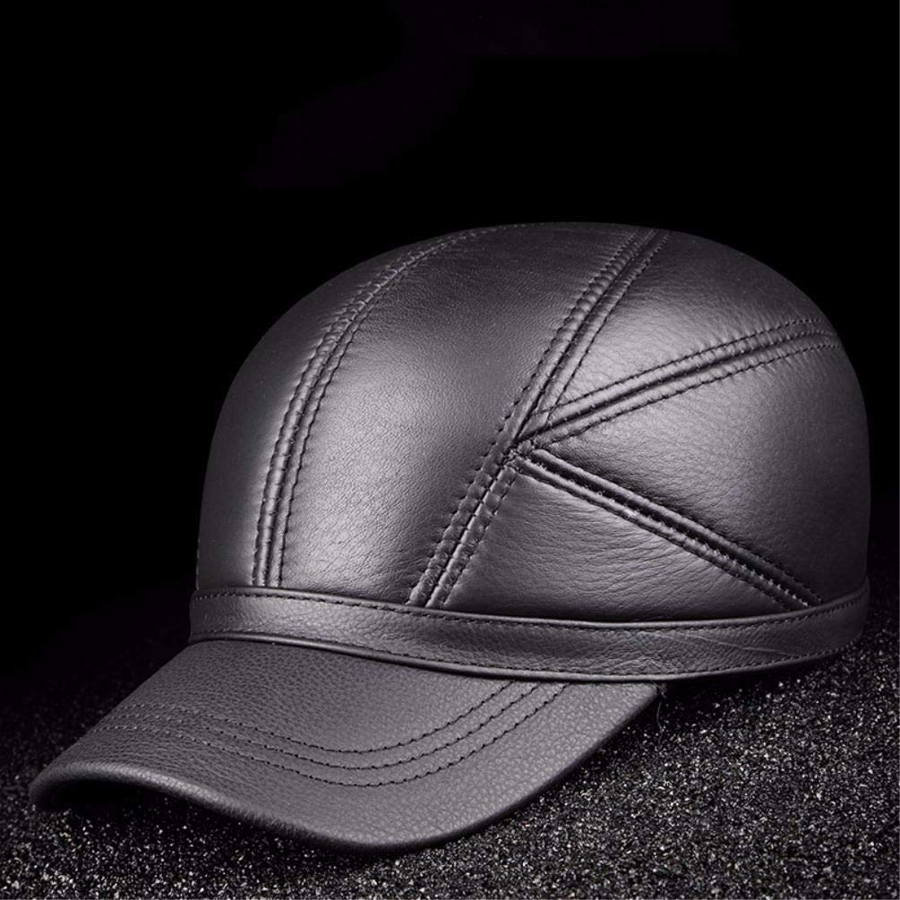 Cappello in Vera Pelle, Berretto da Baseball in Pelle Casual da Uomo Autunno e Inverno