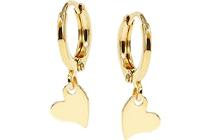 Heart Charm Mirror Earrings