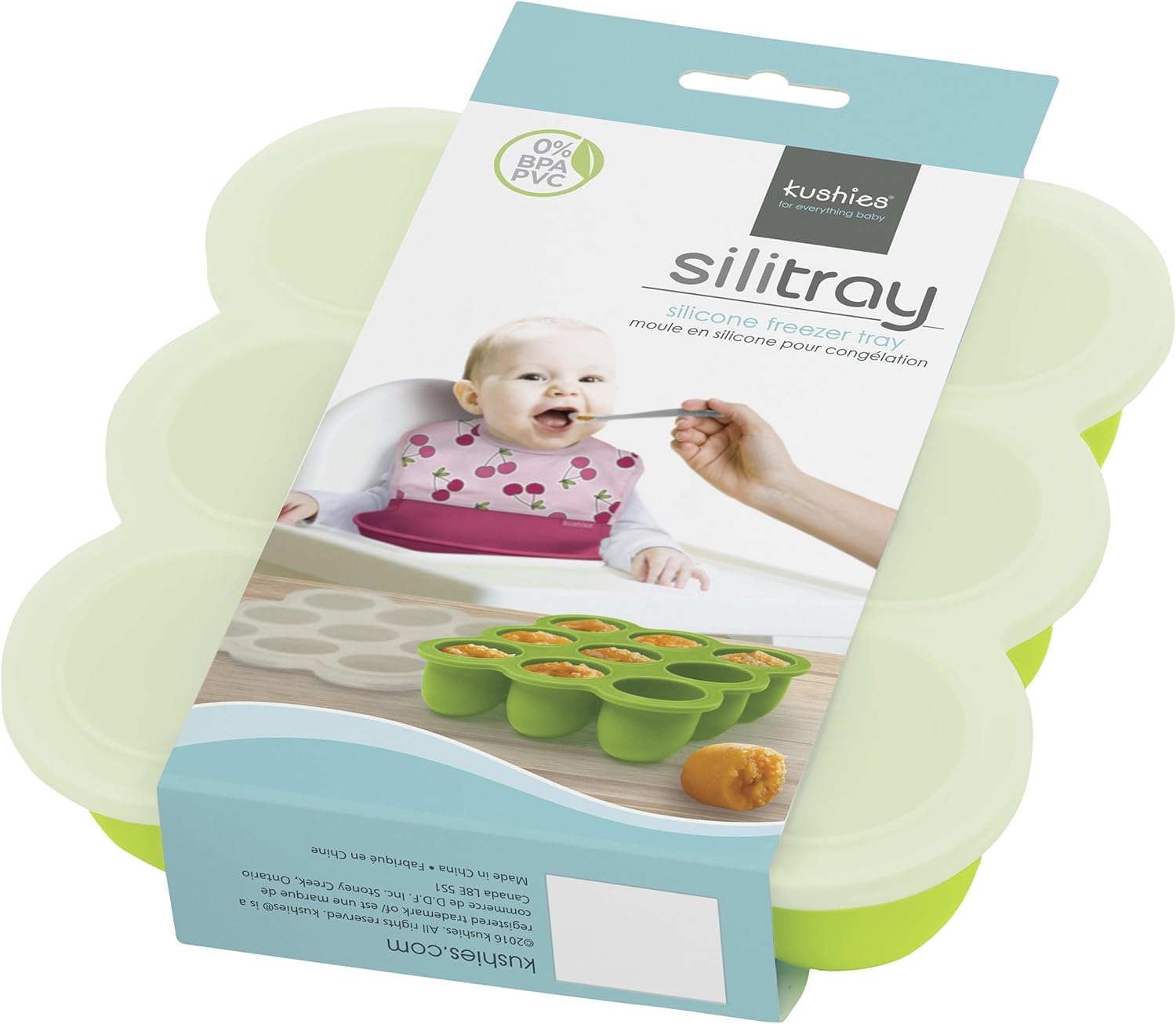 Kushies Baby Silitray Silicone Freezer Tray, Citrus