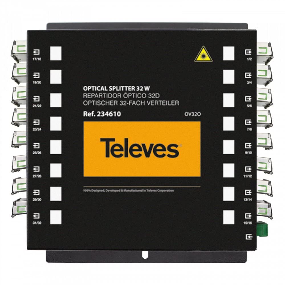 Repartidor óptico SC-APC de 32 salidas Televes 234610 para evitar pérdidas de señal de fibra
