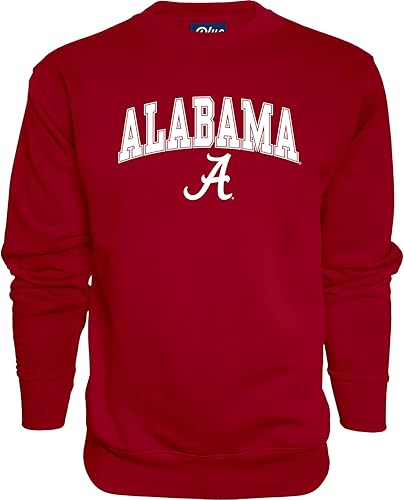 Blue 84 Sudadera con cuello redondo para hombre, color del equipo, arqueado sobre