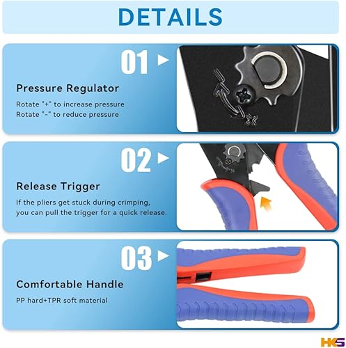 Miniatura 4 de HKS Juego de herramientas de prensado de trinquete coaxial para cable RG coaxial conector RF con 5 troqueles intercambiables