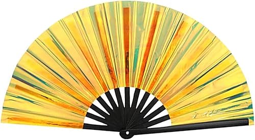 Miniatura 12 de Abanico plegable grande para rave, ventilador chino de Kung Fu Tai Chi para hombres y mujeres, bodas, festivales, cumpleaños, fiestas, decoraciones