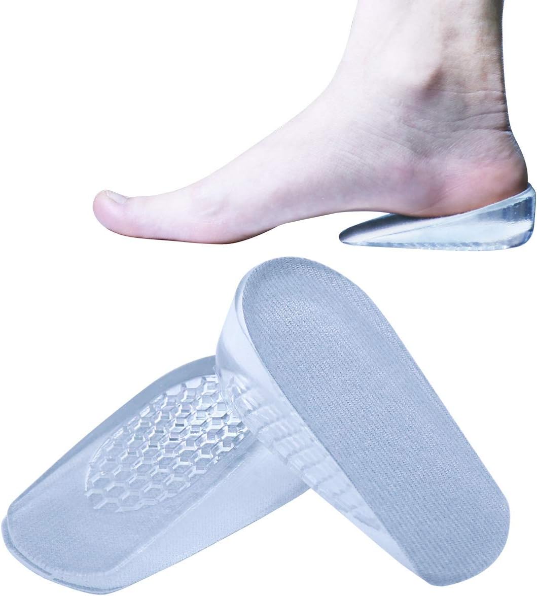 Silicone Height Increase Insoles, Heel Cushion Inserts, Comfortable Gel Heel Pads for Shock Absorbing Support, Silicone Cushion Shoe Insoles for Men and Women(2cm)