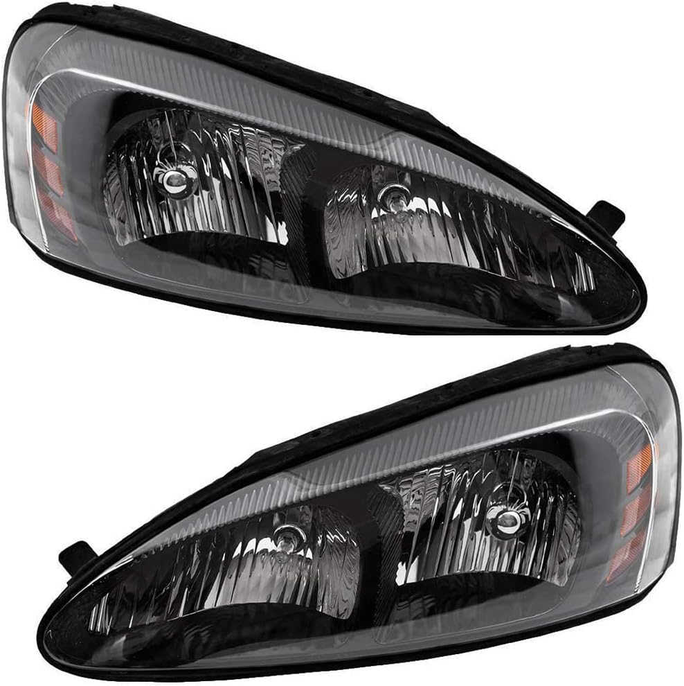 EPIC LIGHTING AMOE Replacement Halogen Headlights Assembly Compatible with Pontiac 2004-2008 Grand Prix [ GM2502227 25851404 GM2503227 25851403 ] Left Right Sides Pair