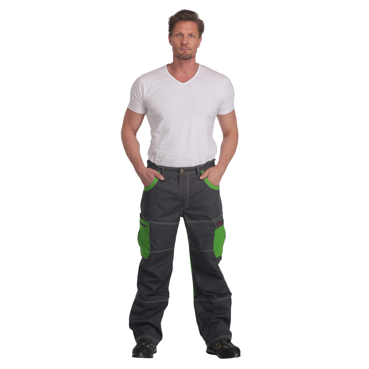 Arbeitshose grau/grün - Bundhose für Handwerker