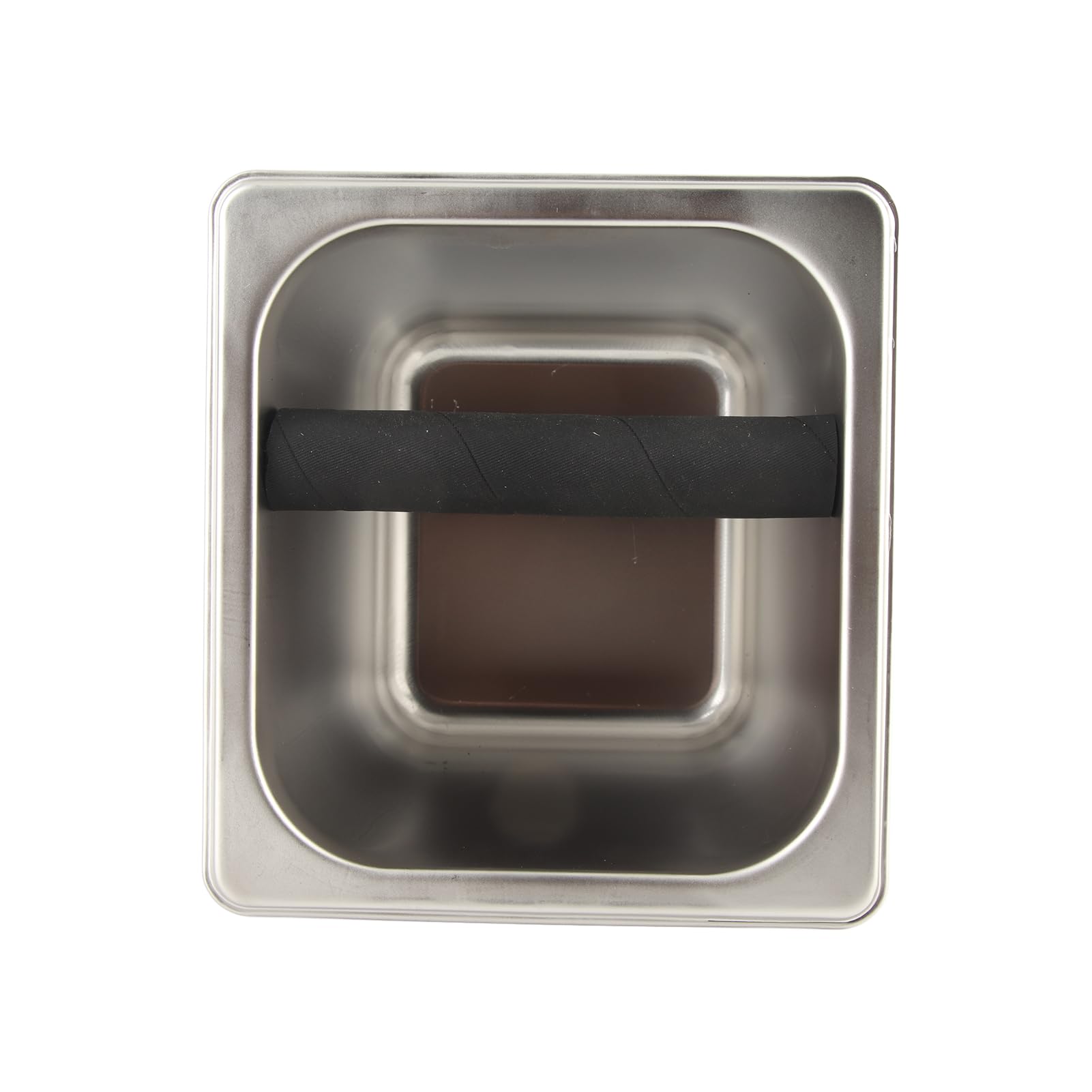 Contenitore residuo di caffè per caffè espresso in acciaio inossidabile Contenitore residuo di caffè con barra di gomma Professionista pesante Design di ciotola profonda (L)