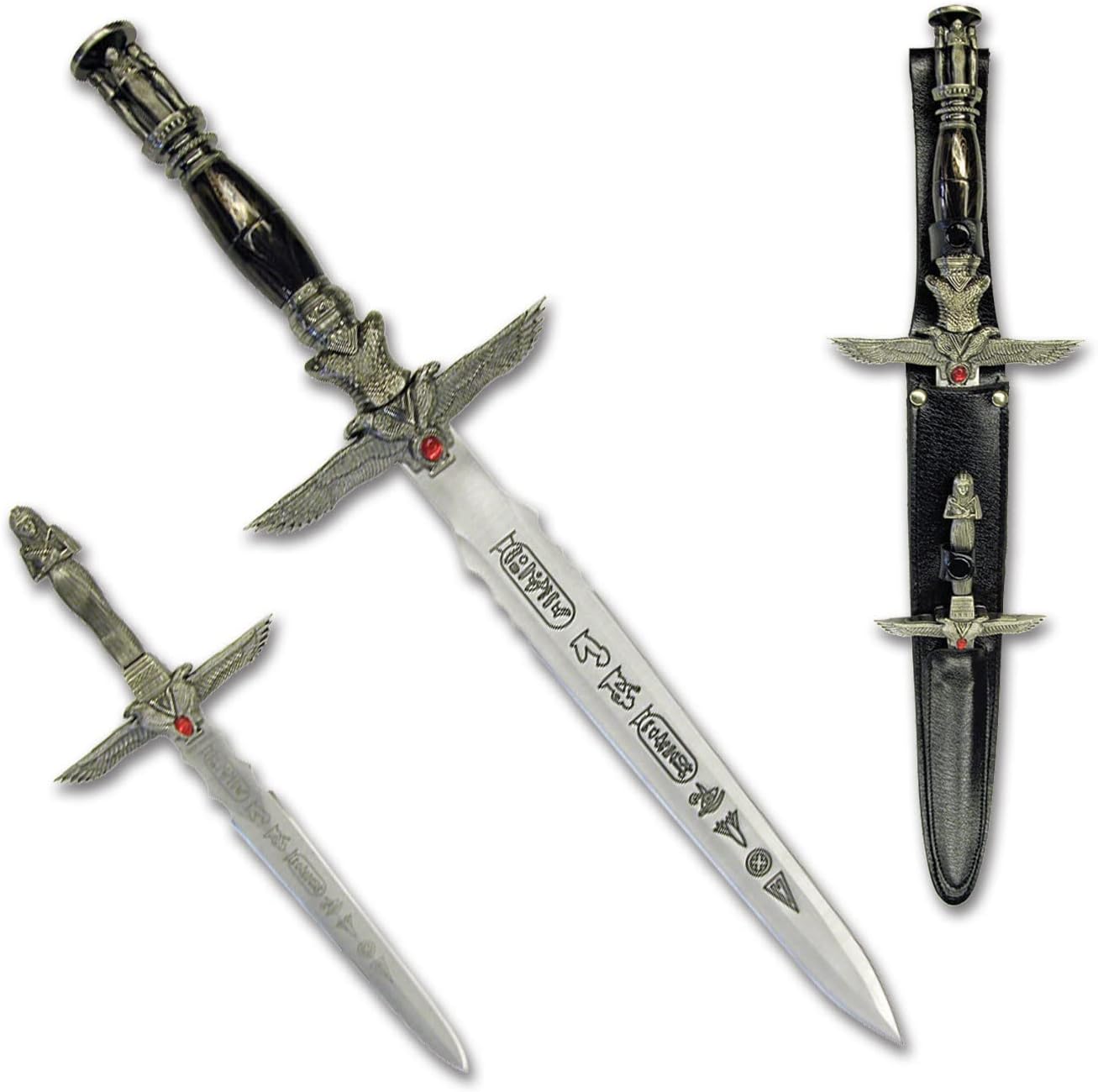 MASTER USA S-2370D Fantasy Short Sword Set of Two 18.5-Inch Overall; 10-Inch Overall, Metallic