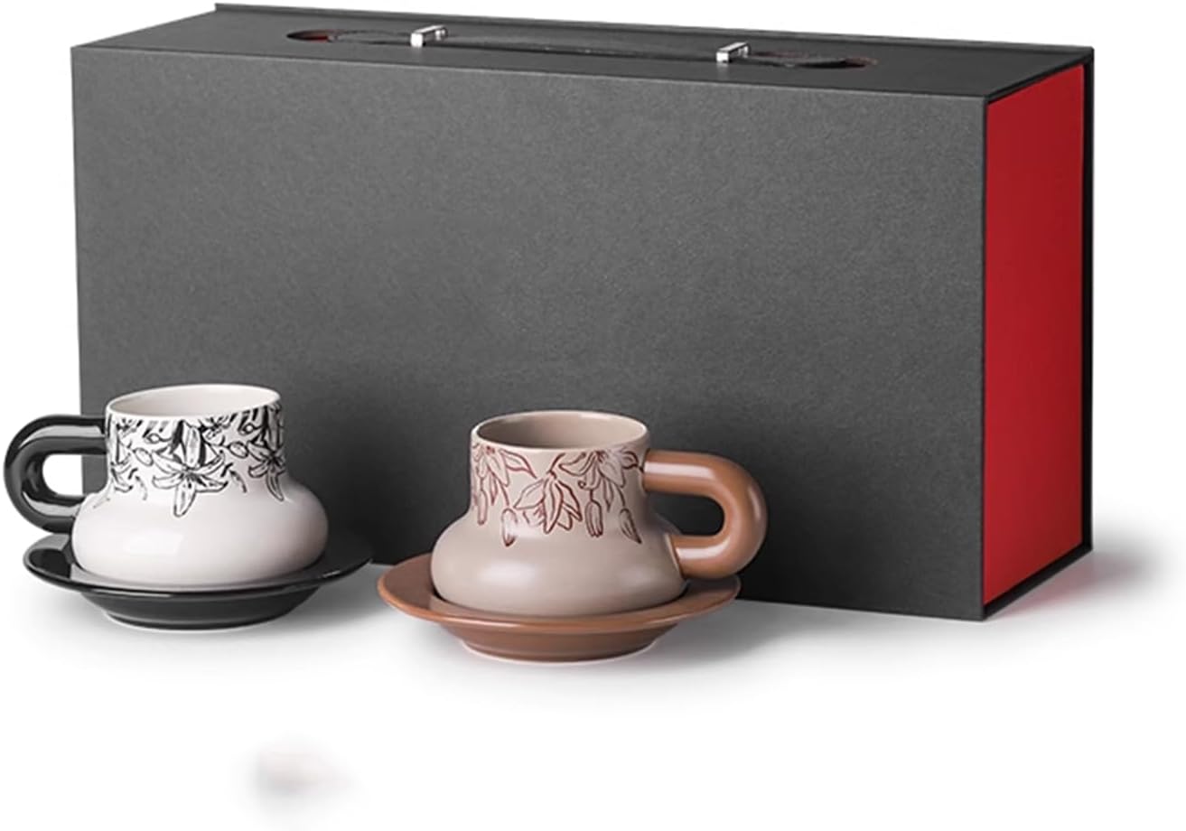 Ceramic Coffee Cup and Saucer Set-style4
