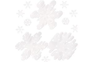 Tinlade 36 Pcs Foam Snowflake Foam Glitter White Snowflake Shape Foam Winter...