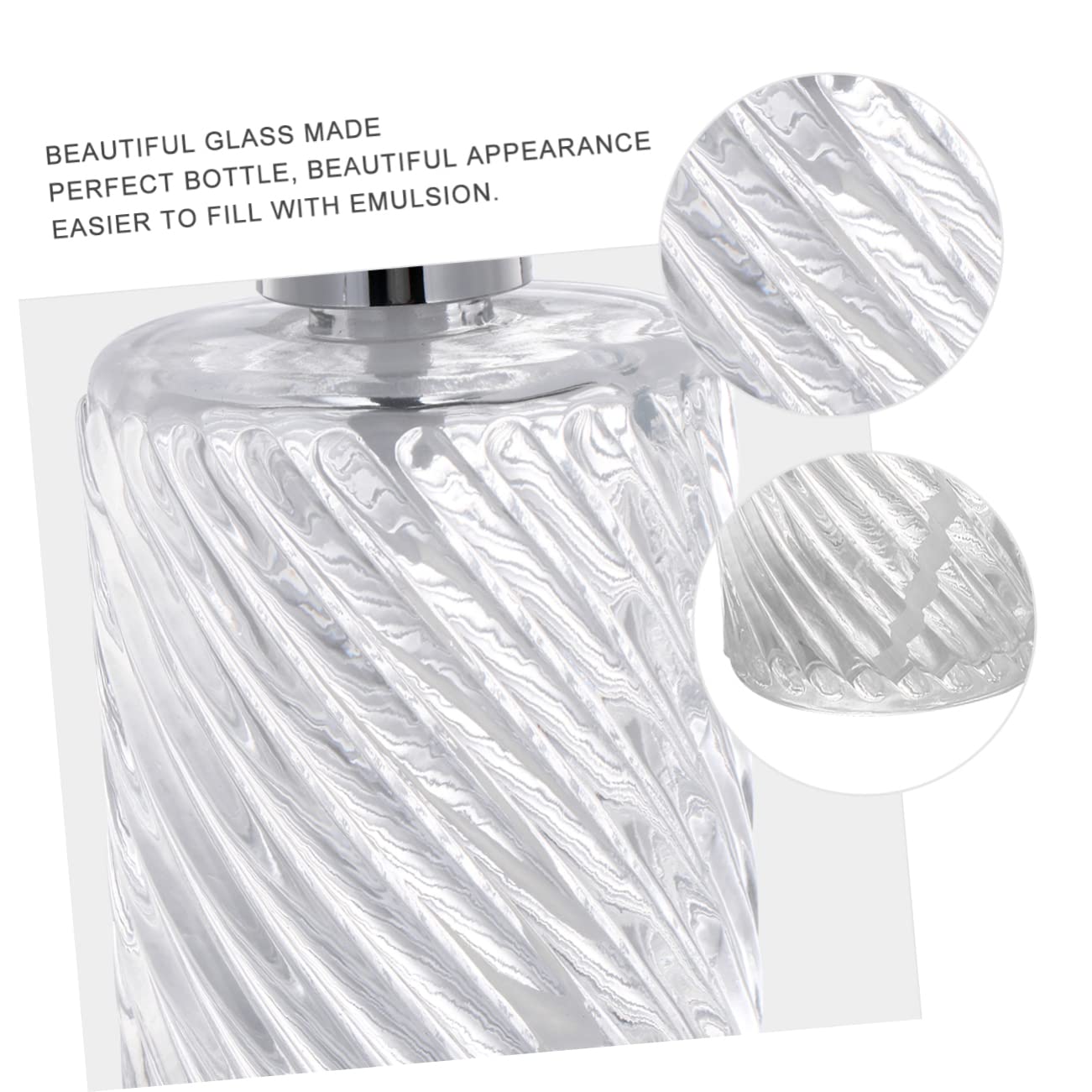 Bottiglia per Lozione da Viaggio 400ml in Vetro Pompa | Set da 2 Pezzi, Finitura Argento, Riempimento Semplice, per Casa e Hotel