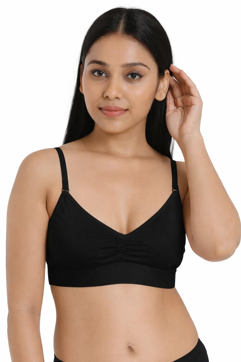 Women’s Non-Padded Cotton Bra with Sports Look | Soft Stretchable Everyday Bra | Wire-Free Comfortable Innerwear-image-45