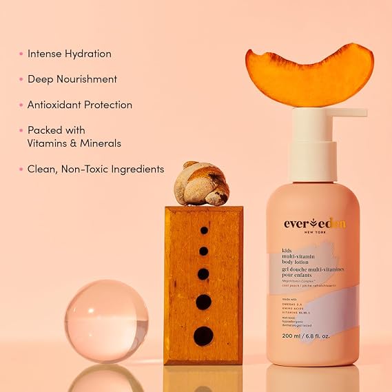 Evereden Kids Multi-Vitamin Body Lotion (6.8 fl.oz., Fresh Pomelo): Gentle & Non-Toxic Moisturizing Lotion | Nourishing & Protective Lotion for Kids