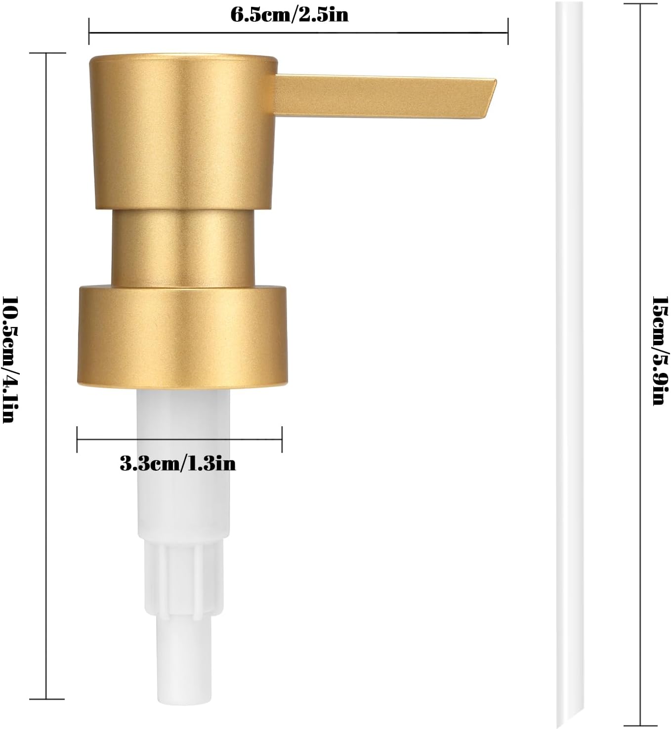 Gold Plastic Soap Dispenser Pump Replacement Standard 28/400 Thread Size Pump Head for Lotion Dish Soap Refill Dispenser for Kitchen Bathroom 2 Pack