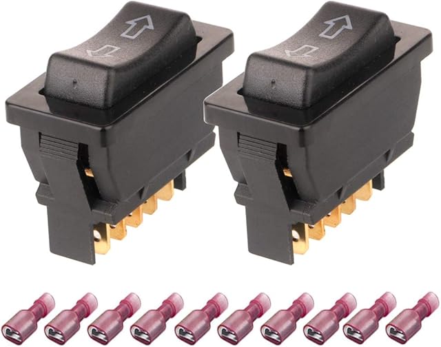 Gebildet Universal 2pcs 5-Pin DPDT DC12V 24V Car Window Momentary Switch Car Control Master Rocker Switch With Switch&Connector Glass Lifter Switch