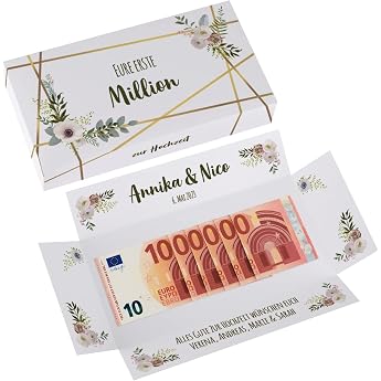 Herz & Heim  Personalised Money Gift - First Million Wedding