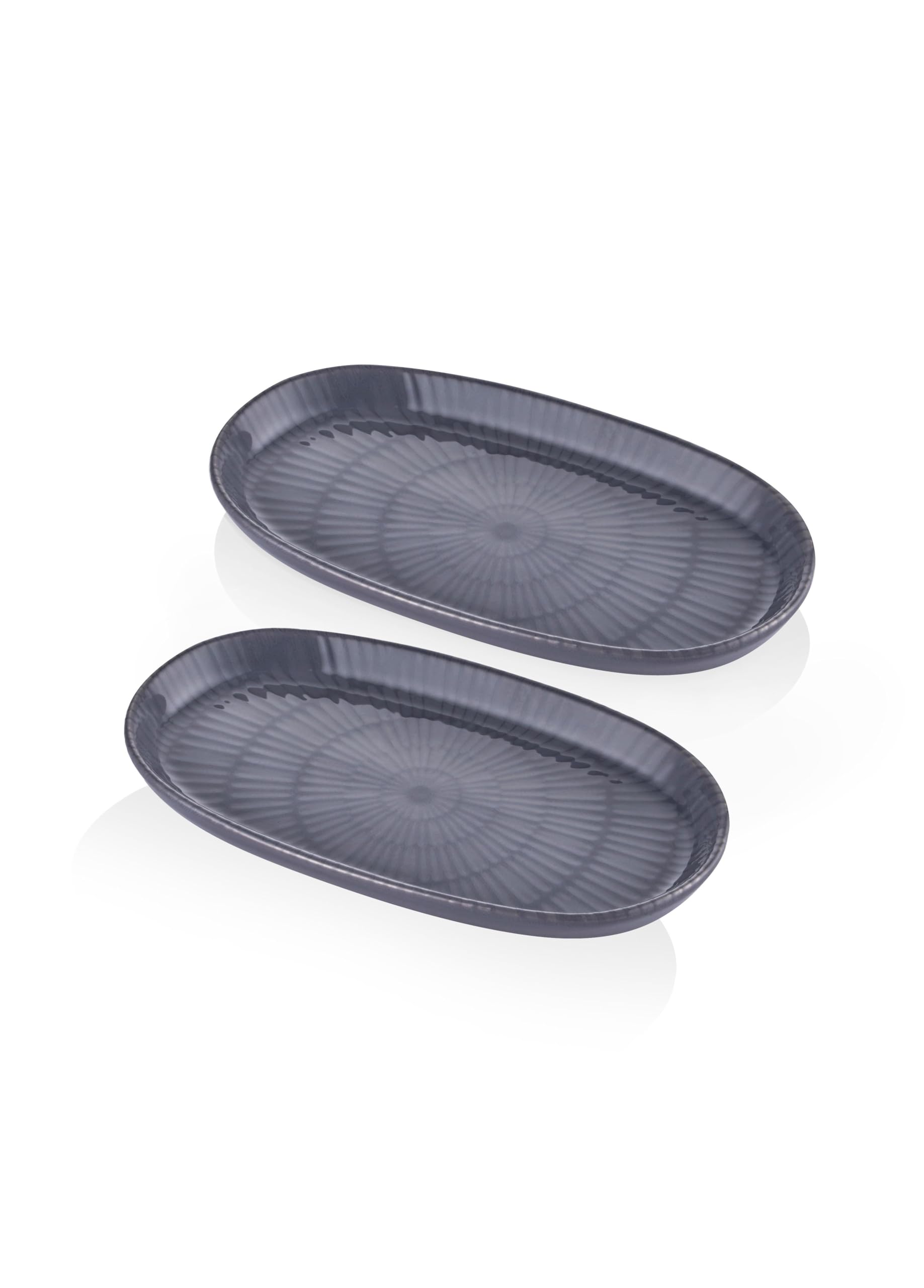 The Mia Noon Oval Servis 2li Gri 26 cm