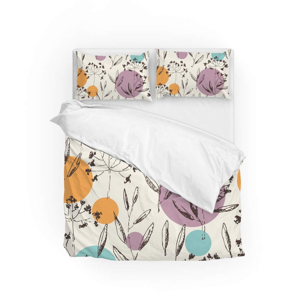 Parure de lit king size toutes saisons en polyester doux motif fleurs