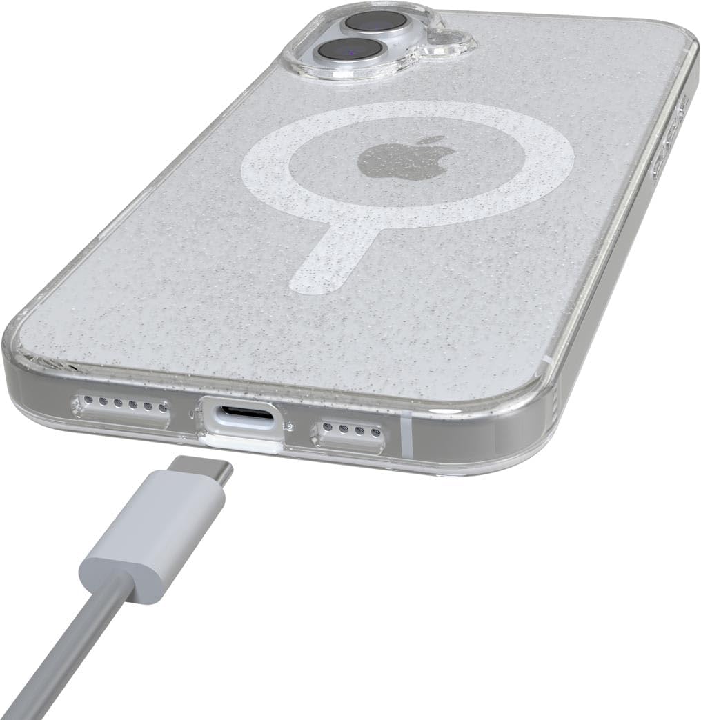 Casely iPhone 16 Plus Case | Clear Skies | Clear Shimmer | Compatible with MagSafe | Classic Ultra Slim Design