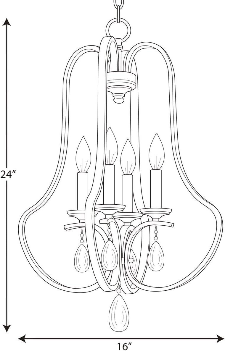 Progress Lighting P500099-020 Anjoux Four-Light Pendant, Brown