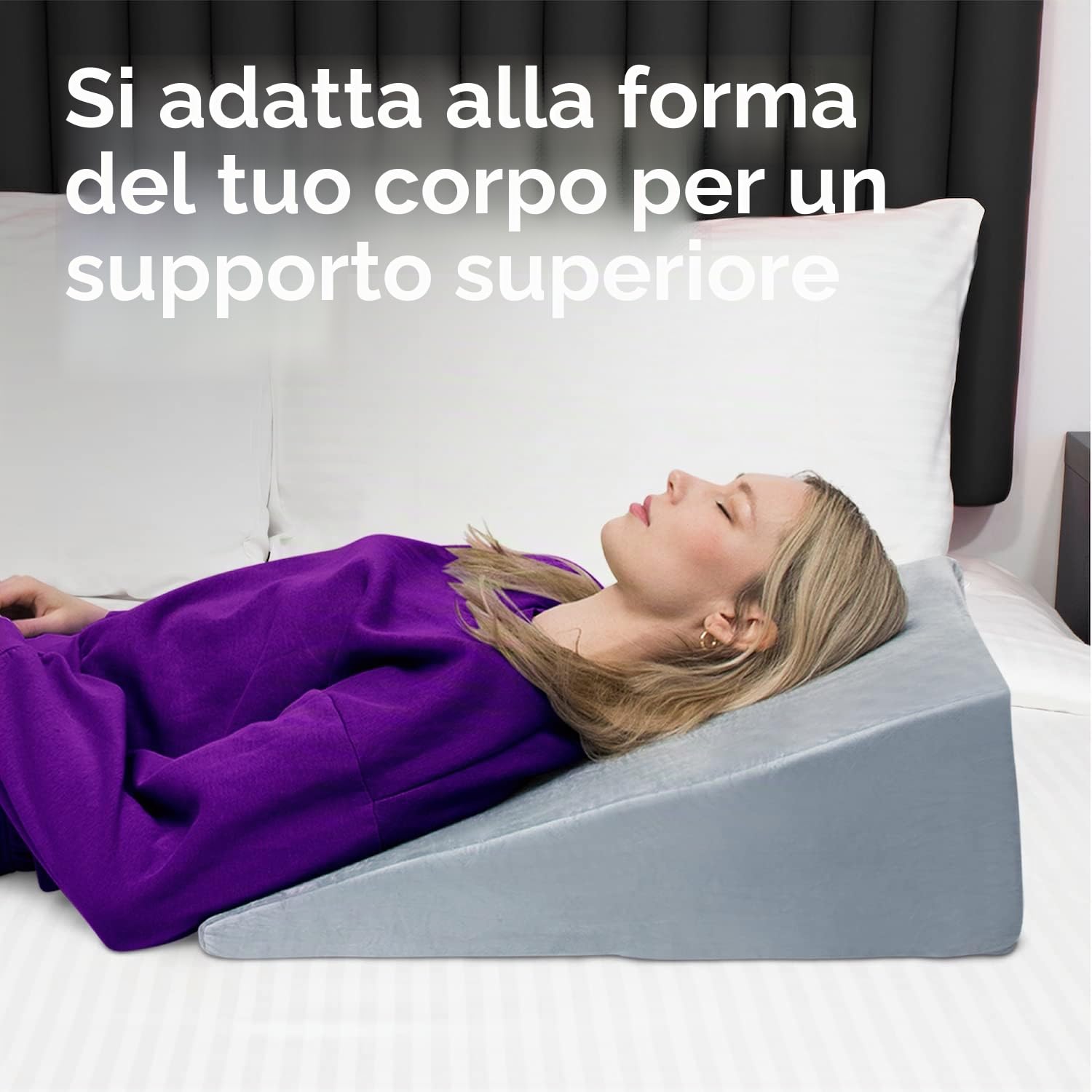 Byre® Cuscino ortopedico a cuneo pieghevole in memory foam, cuscino di supporto per la schiena regolabile per GERD, lettura, mal di schiena, dolori alle gambe, bruciore di stomaco, reflusso acido