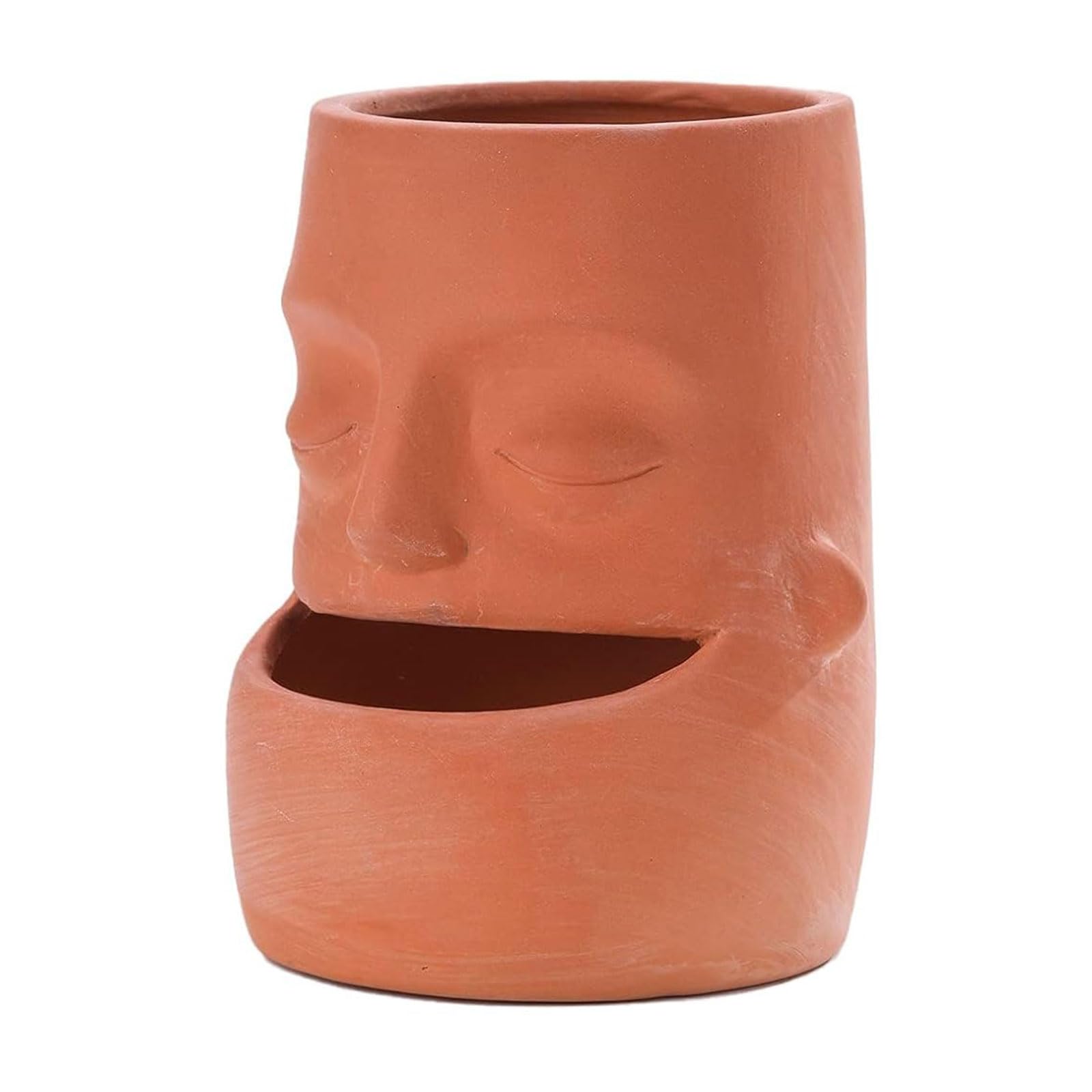 Msioytog Creative Face Planter Crafted with Premium Clay Featuring Great Drainage for Succulents Balcony Garden Container