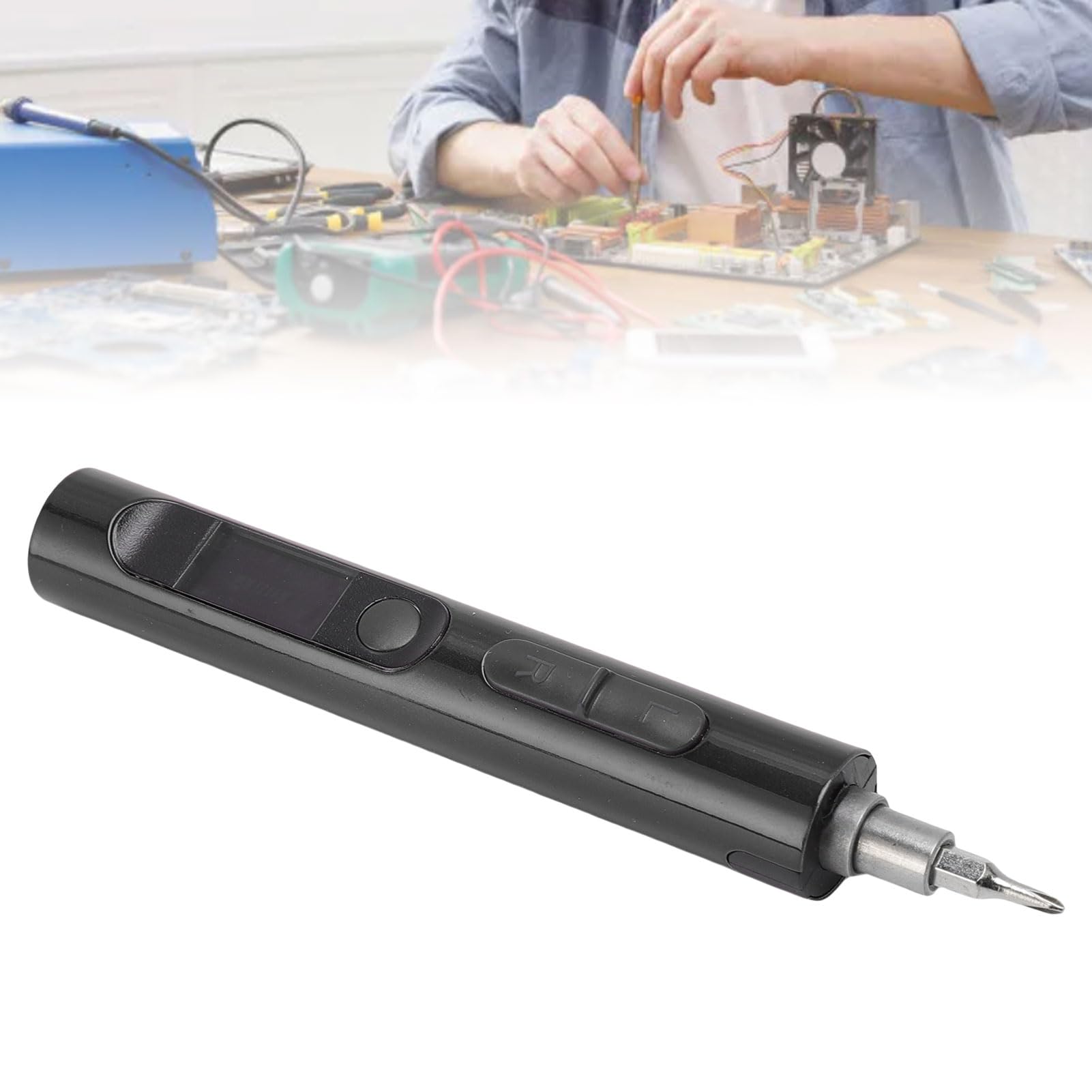 Set di mini cacciaviti elettrici Kit di cacciaviti a batteria di precisione 32 in 1 per riparazione elettronica di telefoni portatili RC (Nera)