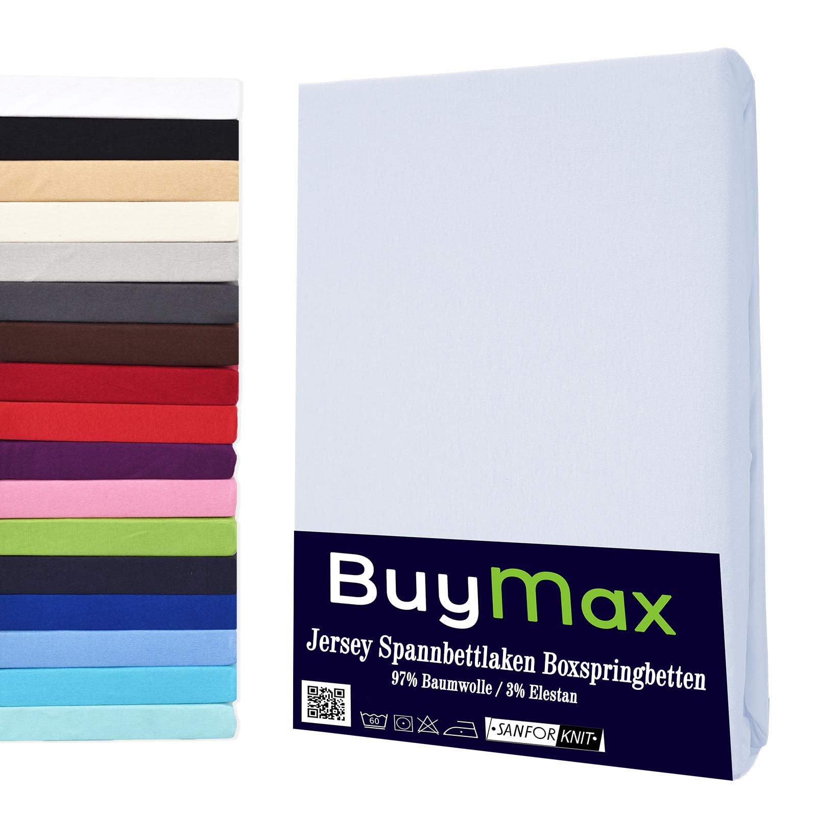 Buymax® Spannbettlaken 60x120 70x140 80x200 90x200 100x200 120x200 140x200 160x200 180x200 200x200 Baumwolle Bettlaken Jersey