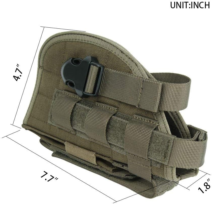 EXCELLENT ELITE SPANKER Tactical Pistol Holster & Triple Pistol Mag Pouch, Universal, Adjustable, Open Top, Nylon, Green