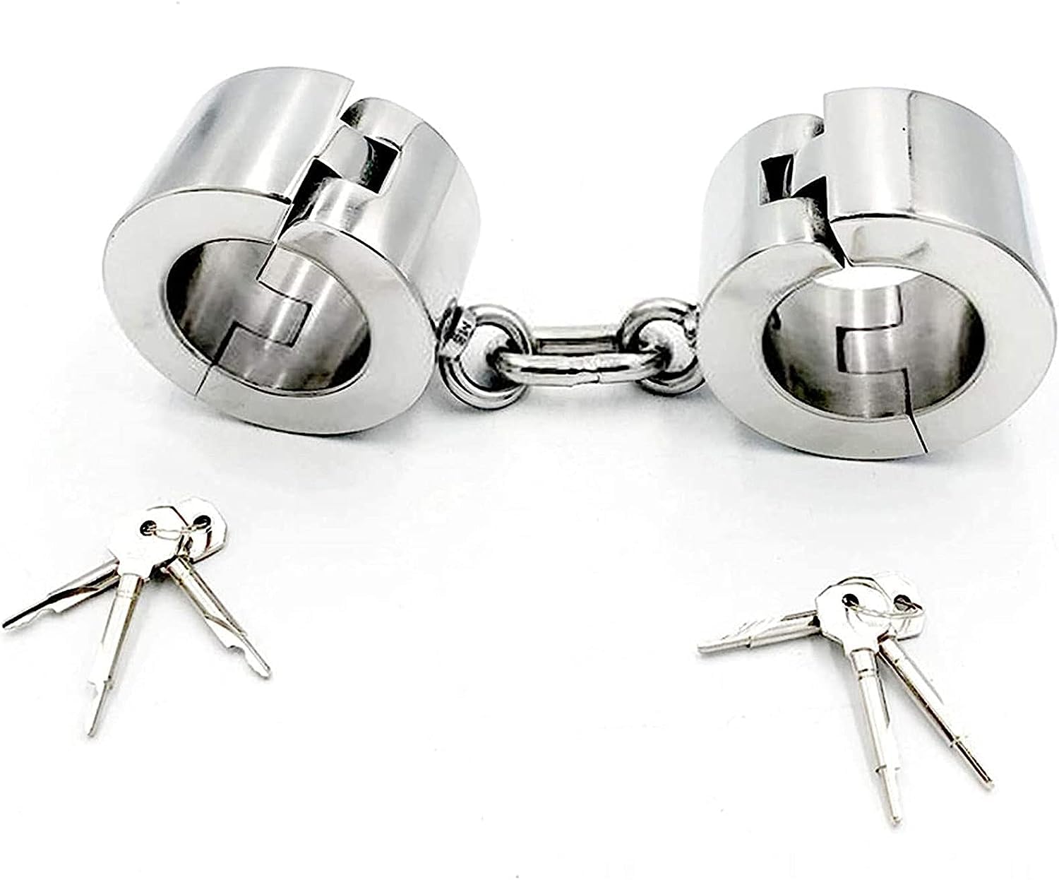 Edelstahl 6 cm hoch Erotik Bondage Handschellen, Super Heavy Metal Runde Handschellen Sex mit Schlüssel, Zurückhaltung Flirten Sklave Fetisch Handgelenk Sexspielzeug für Paare ( Color : Male 6 Cm )