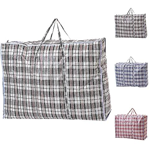 Reusable Laundry Bags Strong & Durable Moving Bags with Zipper & Handles Checkered for Laundry Moving House Storage Shopping, Underbed Storage Solutions (XL - Laundry Bag) Cover