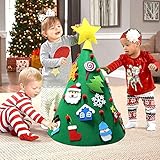 OurWarm 3D DIY Filz Weihnachtsbaum Kleinkind Freundlich Weihnachtsbaum Hängende Ornamente Kinder Weihnachtsschmuck