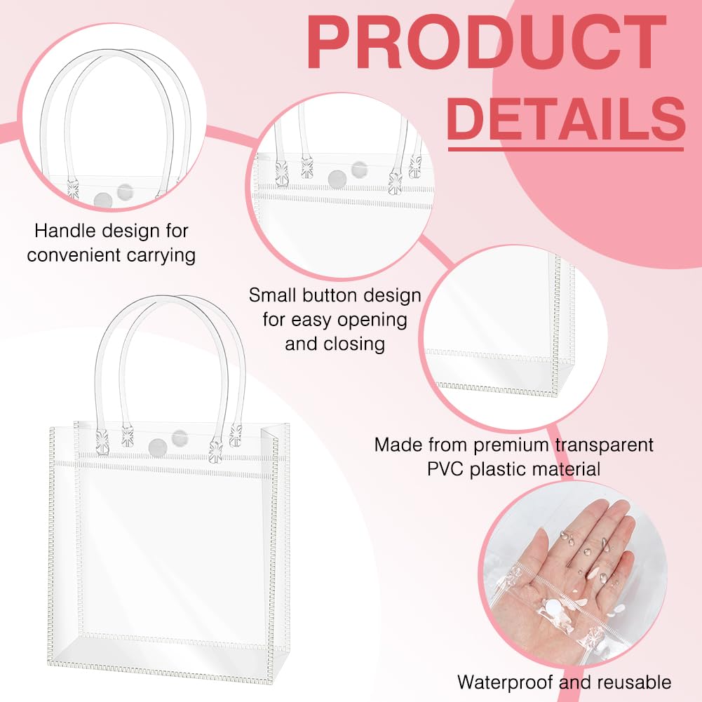 INTERWARM 120 sac Cadeau Transparent avec Poignée Sacs Cadeaux en Plastique Transparents de Petite Taille (Taille Unique) Sac Cadeau Transparent pour Mariage Ou Anniversaire 40pcs / Taille