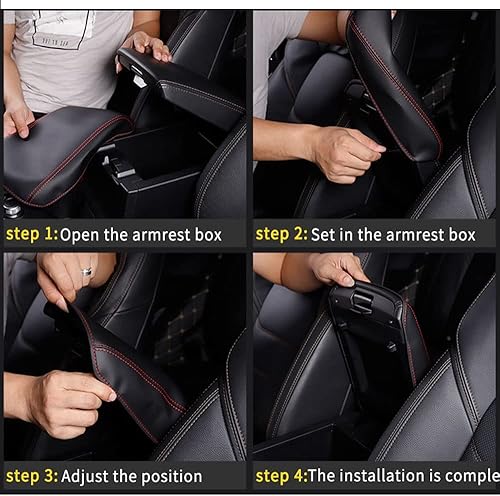 Miniatura 7 de BOYUER Funda de consola central para Mazda CX-5CX5 2017, 2018, 2019, 2020, 2021, 2022, 2023, funda de almohadilla de cuero para reposabrazos y