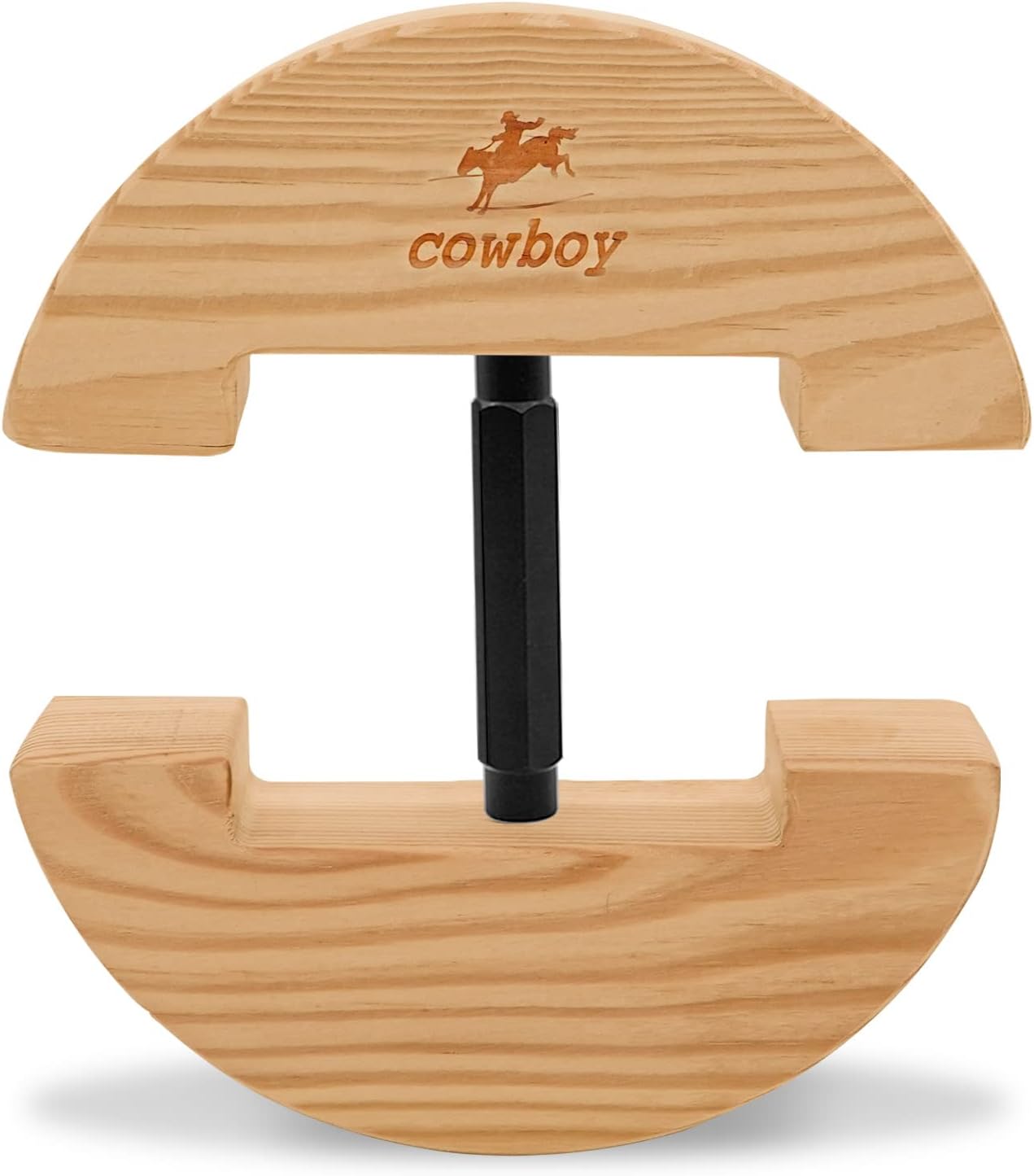 COWBOY Hat Stretcher-Colourful Adjustable Buckle Heavy Duty-Easy to Use- Large Size 7.28" to 9.84" (Large, Black)