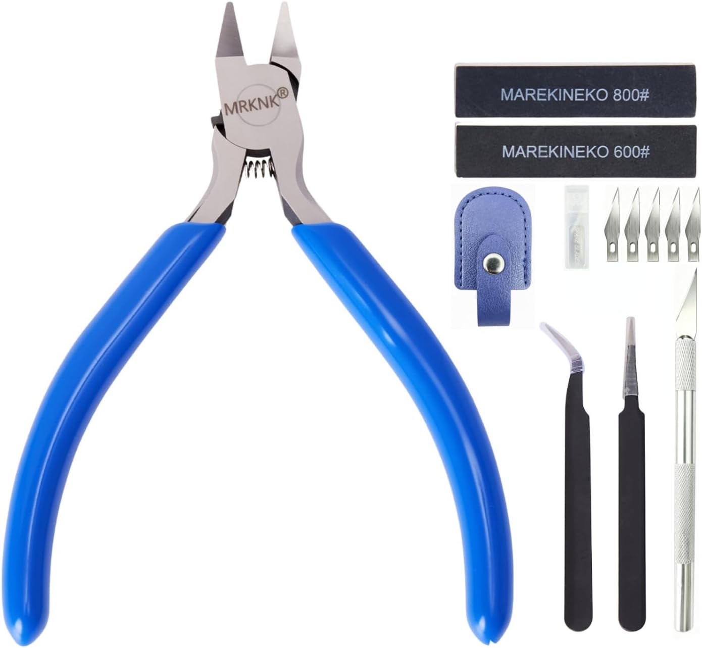 Model Building Tools Kit,6-Piece with 4.3inch Precision Model Nipper, Clean Cuts with No Whitening, for Plastic Models, Gundam, Miniatures