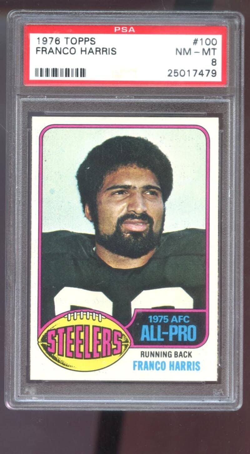 1976 Topps #100 Franco Harris PSA 8 Graded Football Card NFL Pittsburgh Steelers