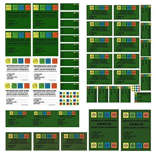 GEO-VERSAND bågdekal Din A4 – vattentålig med 56 geocaching, flera färger, 11174