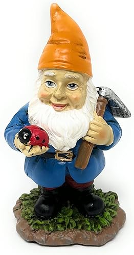 Miniatura 2 de Nature's Mark Juego de 4 gnomos de jardinero de resina, estatua decorativa para el hogar (4 pulgadas de alto)