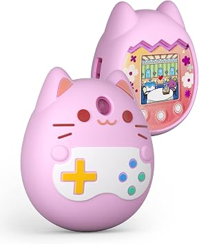 Case for Tamagotchi Pix Virtual Pet Game Machine, Protective Cover for Tamagotchi Pix Sleeve Protector Skin with Hand Strap Pink