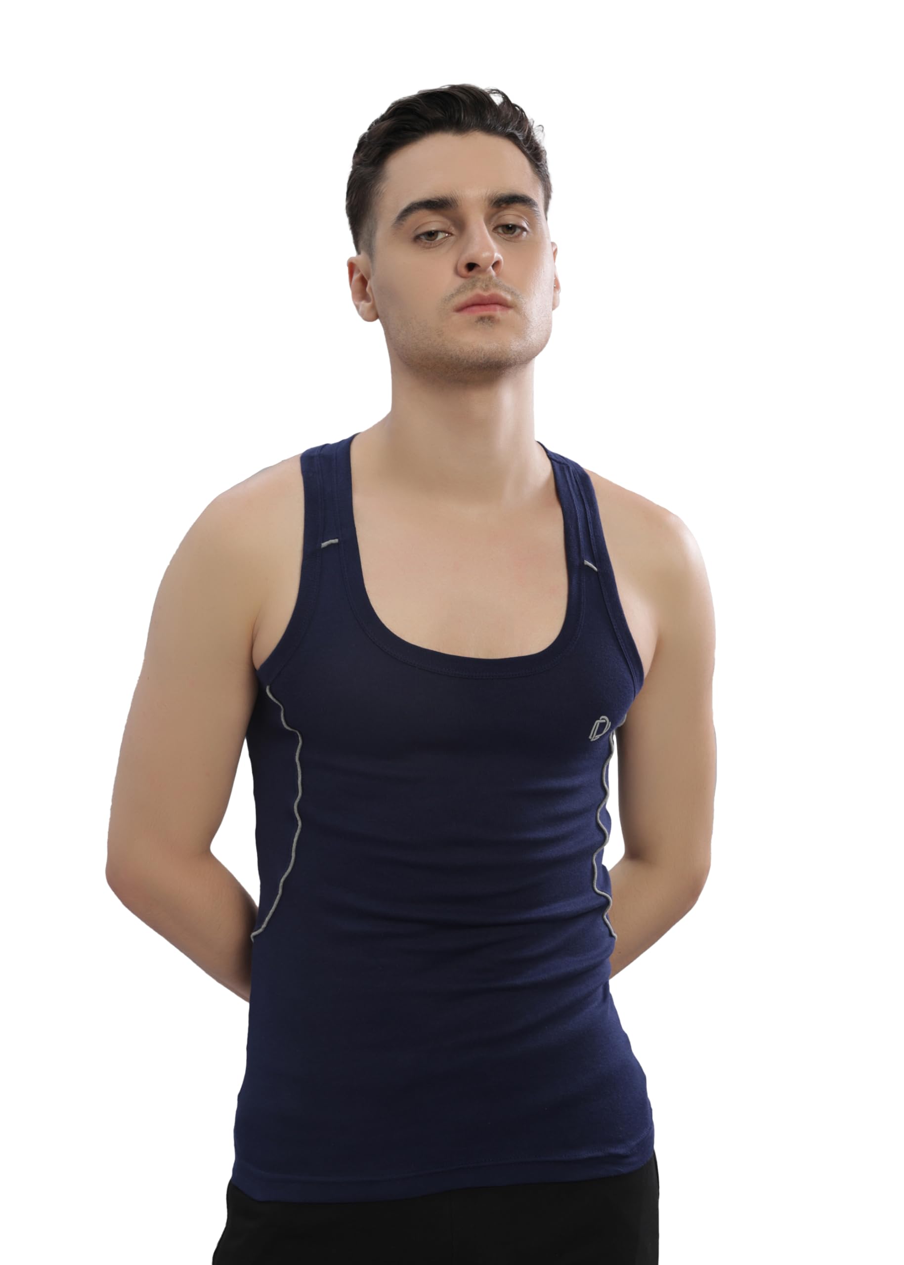dollar bigboss Men's Solid Cotton Gym Vest (Colour May Vary)-picture-10