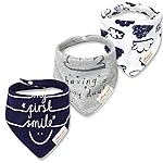 JN&LULU 3 Pack Newborn Baby Bibs Bandana Drool Bibs for Drooling Cotton Baby Gifts (smile)